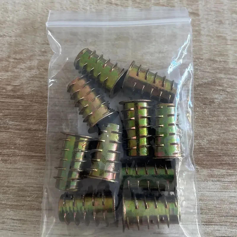 M4 M5 M6 M8 M10 Zinc Alloy Furniture Insert Nut Woodworking Threaded Hex Drive Flange Embedded Nuts For Bed Chair Cabinet Table