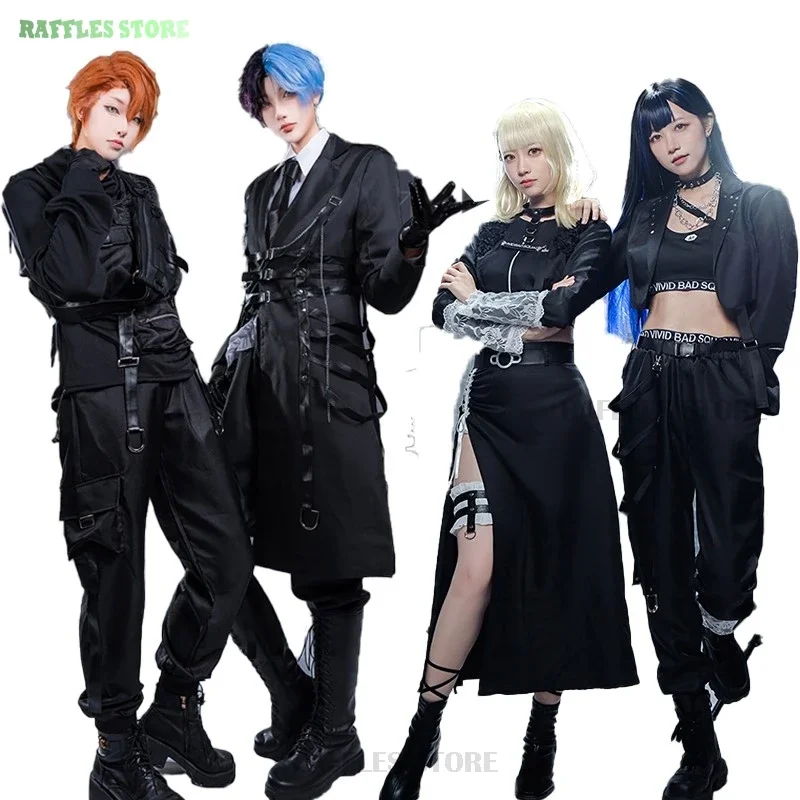 Project Sekai VBS Shinonome Akito Cosplay Shiraishi An Aoyagi Toya Cosplay Azusawa Kohane Cosplay Costume Suit All Black Suit