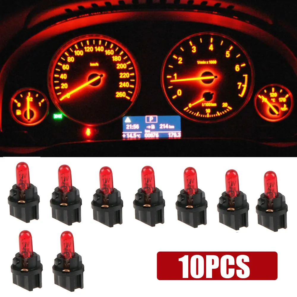 

10Pcs T5 SMD LED Car Light Automobiles Light-emitting Diode Instrument Gauge Dashboard Light Bulbs Auto Interior Indicator Lamp