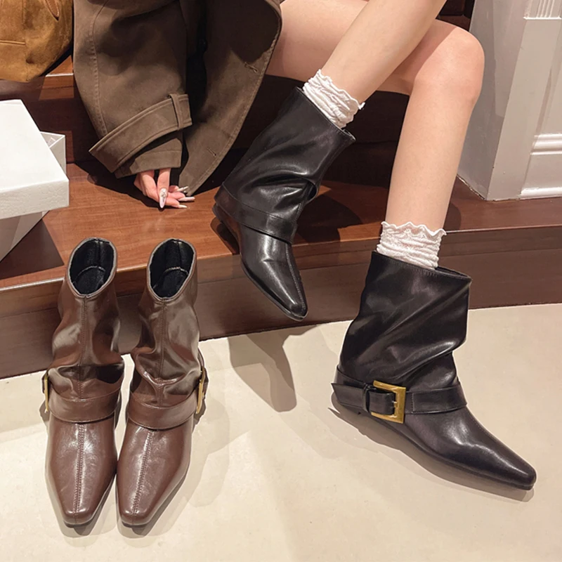 الشقق النساء أحذية الشتاء أحذية مصممين الفراء الكاحل الثلوج الأحذية 2025 جديد القوطي أحذية من الجلد عادية الرياضة تشيلسي أحذية بوت قصيرة Mujer