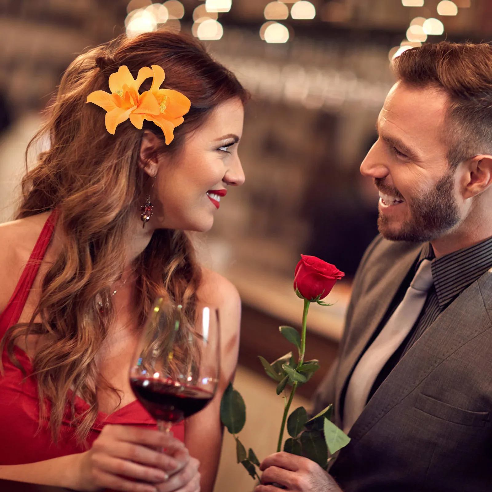 

5Pcs Artificial Flower Hair Clip Elegant Floral Hairpins for Women Girls Summer Hair Accessories Hawaiian Style Decorative