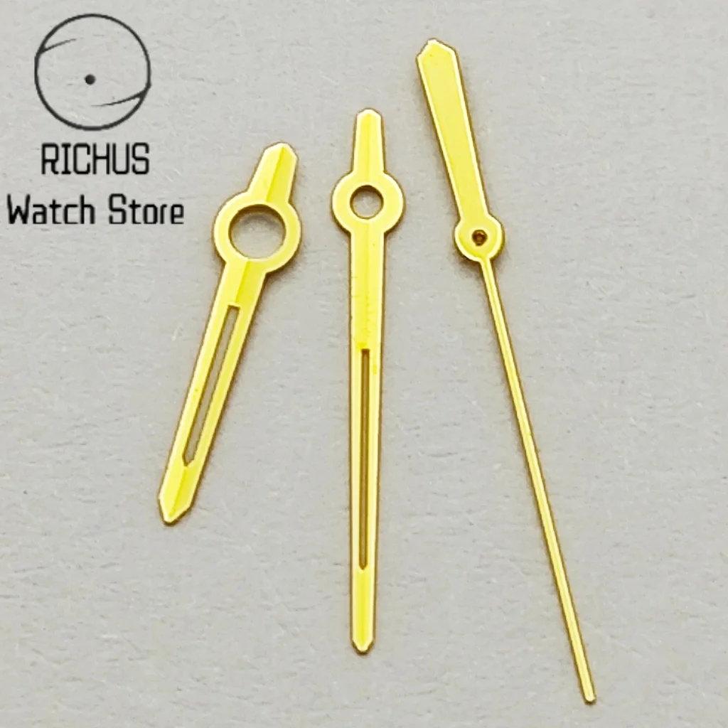 Wskazówki zegarka RICHUS NH35 srebrno-złoto-niebieskie zielone świecące pasujące do mechanizmu automatycznego NH35 NH36 akcesoria