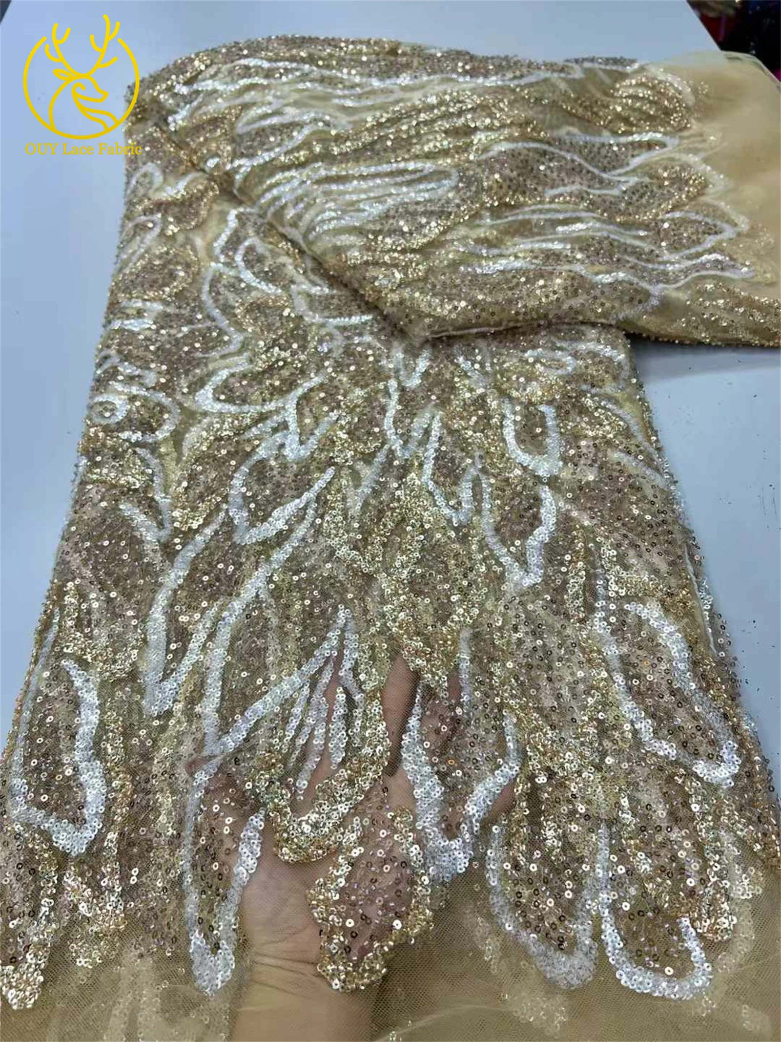 أنيقة النيجيري اليدوية الثقيلة تول أقمشة الدانتيل 2025 الأفريقي الفاخرة الترتر أقمشة الدانتيل لفساتين السهرة النسائية