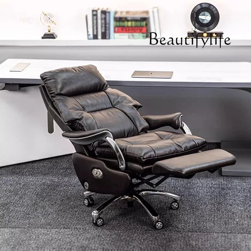 

C Designer Adult Aesthetics Chair Wheels Luxury Bureau Meuble Leather Electric Chair Footrest Lift Rotatable Nordic Lazy