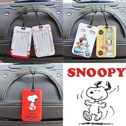 Snoopy Luggage Tag Travel Accessories Cartoon Anime Address Holder Backpack Decoration Label ID Card Case Fashion Boarding Tags