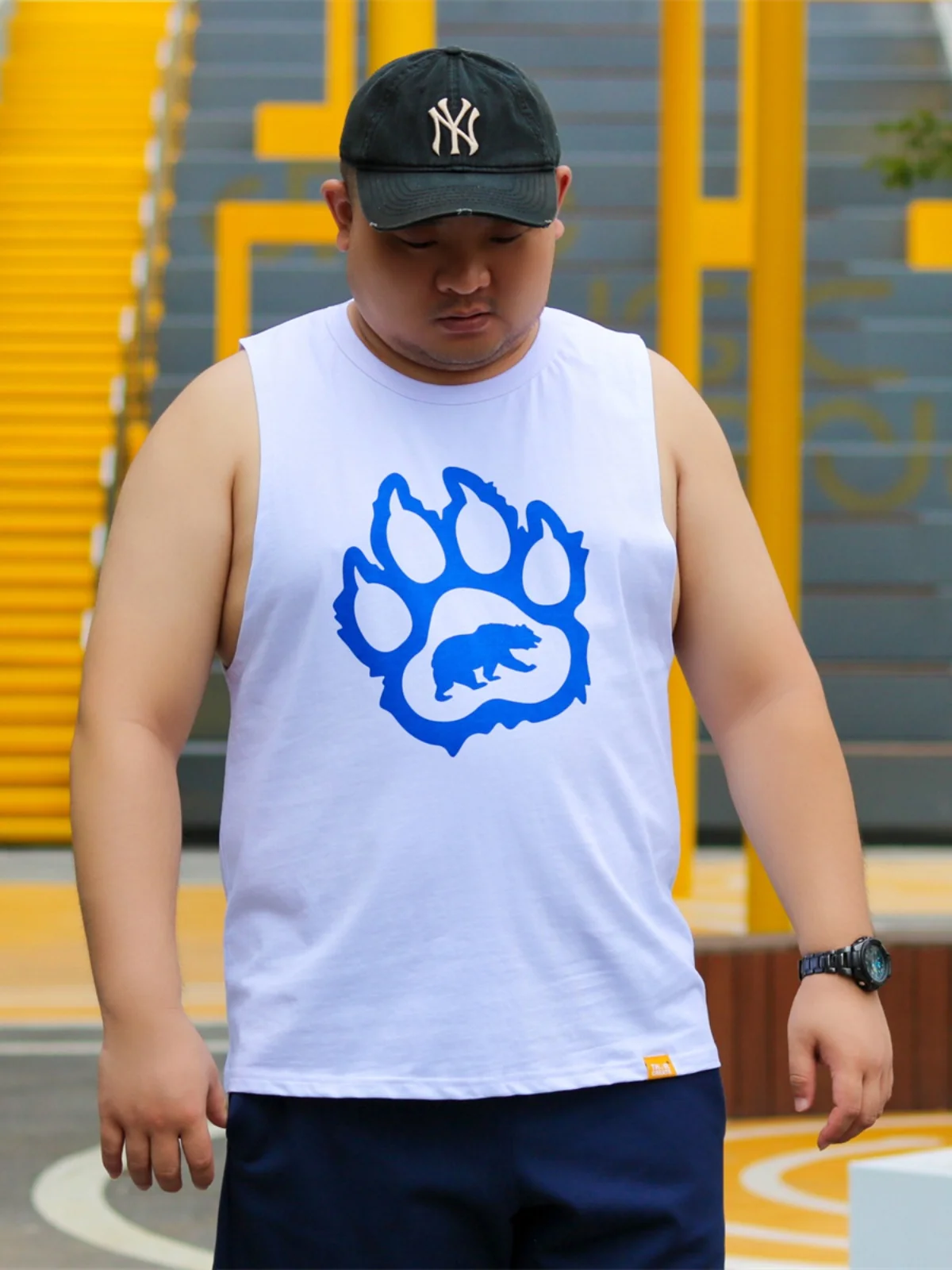 

Raecreat Original Loose Fit Pure Cotton Bear Claw Print Ultra Breathable Svel T-irt for Fitn And Sports Summer Wear