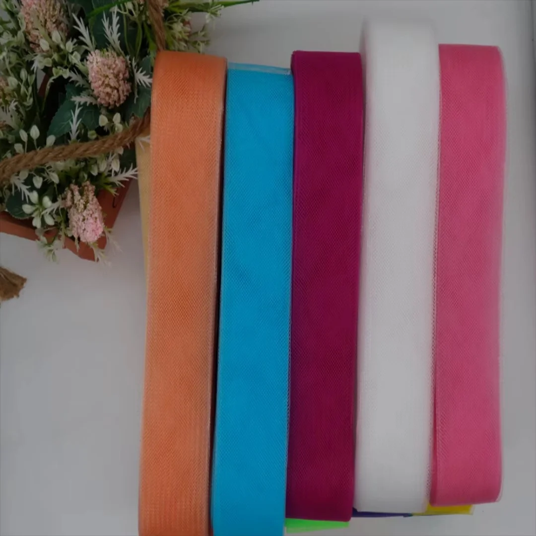 Polyester Firm Horsehair Braid 50 Yards Rigid Boning Trimming Material for Wedding Dresses Party Gown Dance Skirt Edge Shaping