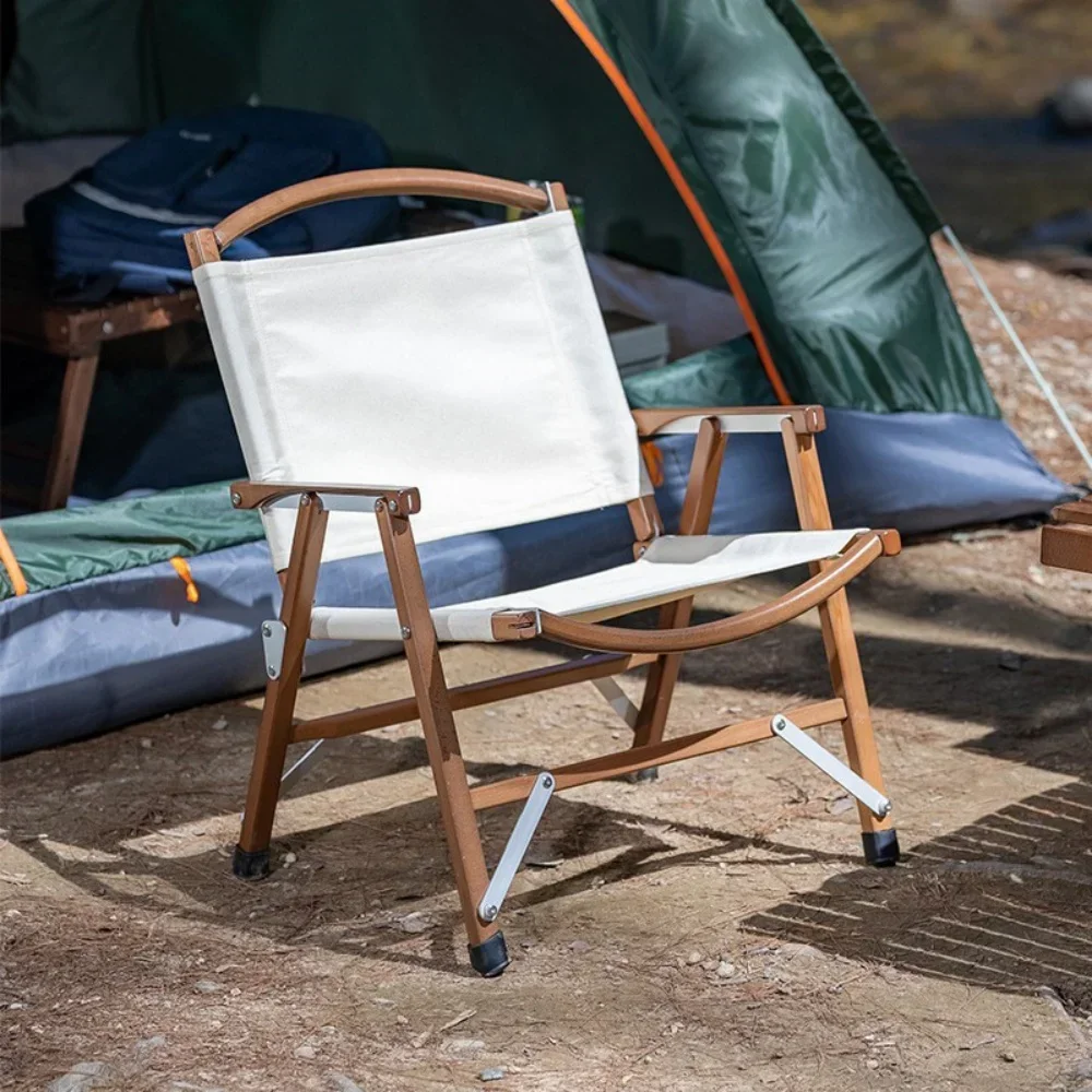 Popular Modern outdoor folding portable and lightweight solid wood camping chairs, capable of carrying 100Kg