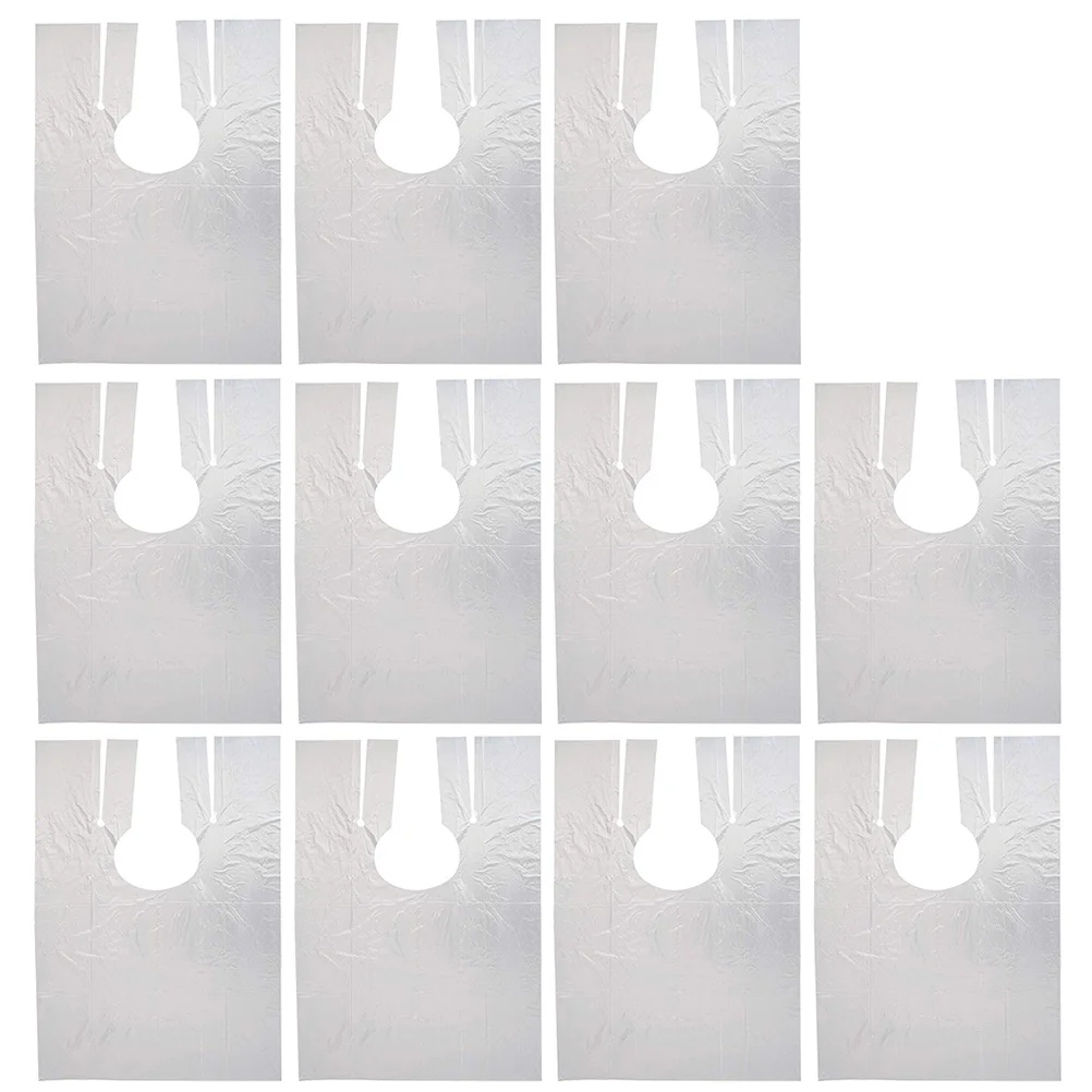 

100 Pcs Hair Coloring Cape Disposable Waterproof Salon Home Use Plastic Apron Clothes Protector Hair Dye Shawl Barber Cape PE