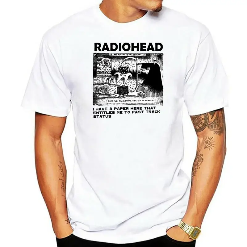 Radiohead Concert T-shirt, North America Tour, branco, tamanho S para 3XL