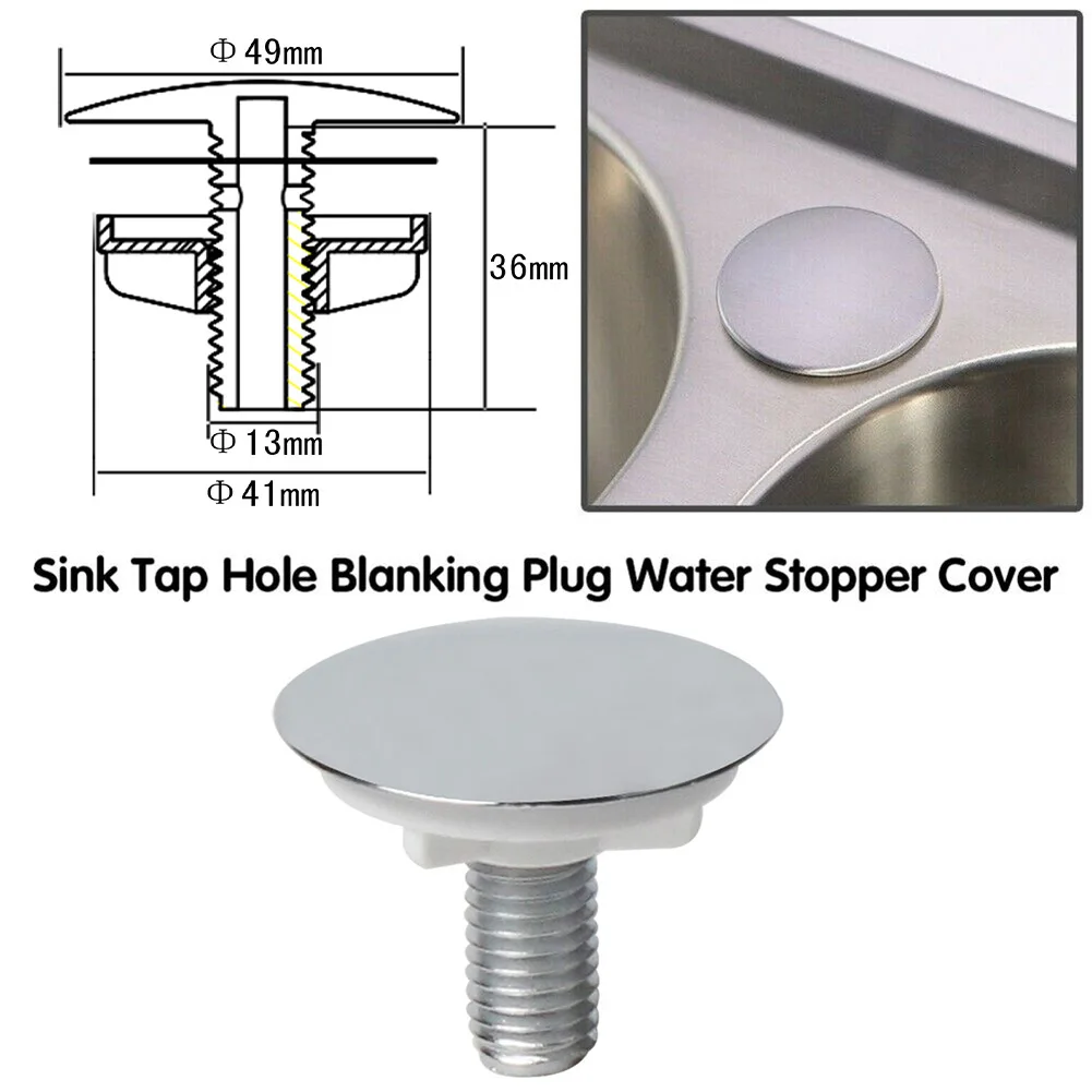 Sink Cover Sink Tap Covers Kitchen Supplies Tap Hole Stopper 49mm Blanking Plug Faucet Hole Cover Decorative Cover