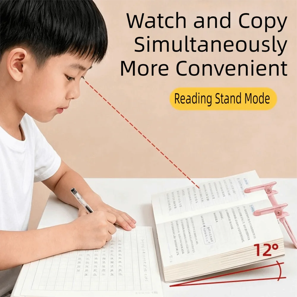 Foldable Reading Bookmark Holder Double Head Non Slip Book Clip Stand 12° Adjustable Support Reading Book Holder School Supplies
