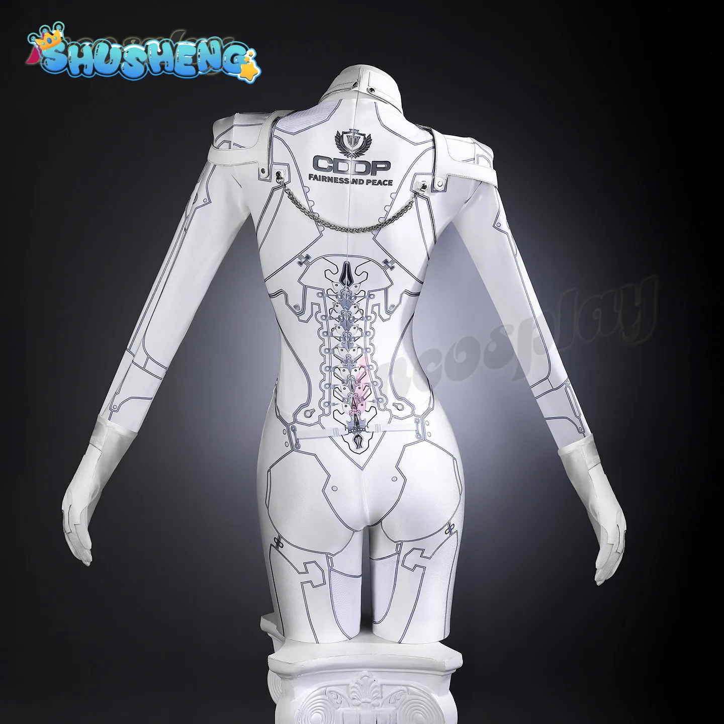 Spiel Stellar Blade Eve Blood Rain Cosplay-Kostüm Hochelastischer Bodysuit Halloween-Party Damen Sexy Weißes Enganliegendes Outfit