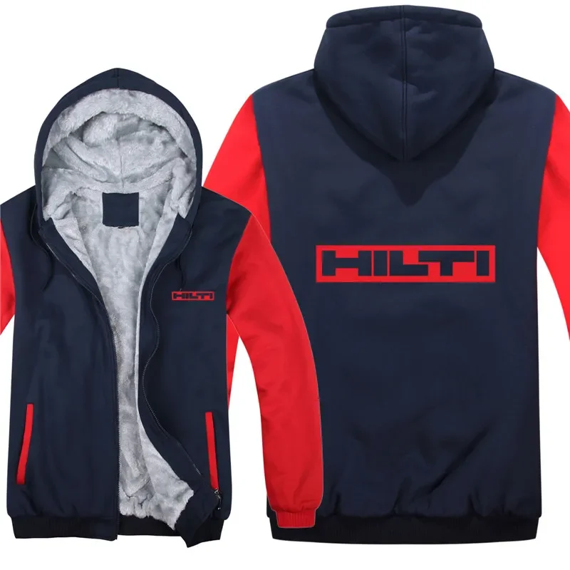 2024 Men new Winter Hilti Machine Hoodies Jacket Fashion Pullover Man Coat Wool Liner Fleece Hilti Tools Sweatshirts Coat