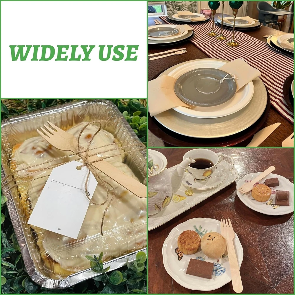 50-500Pcs Disposable Wooden Forks Spoons Knives Wooden Tableware Wooden Cutlery Set for Party Wedding Cake Tasting Party