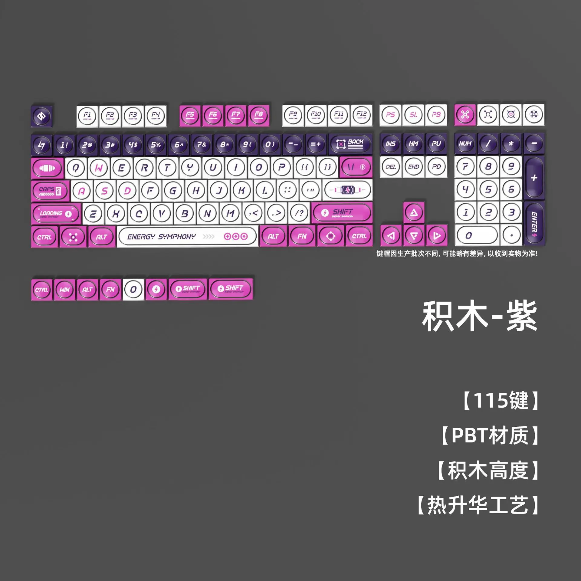 Simple building block toy keycaps square theme full set of low shaft keycaps dot style PBT hot sublimation