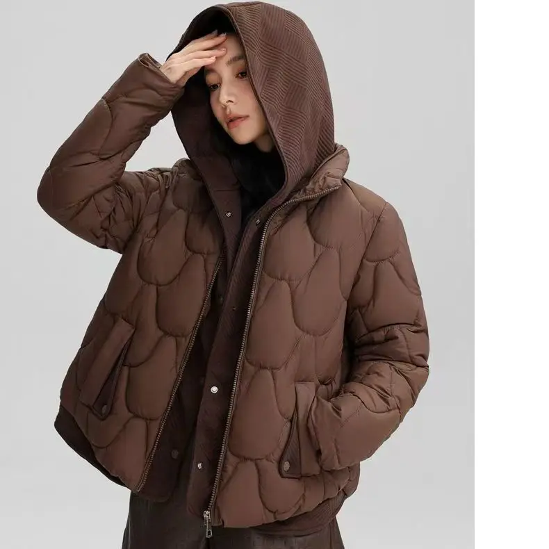 Fashion New In Warm Parkas Coat Outerwear Women Clothing Fake Two-piece Cotton Padded Quilted Winter Jacket Female