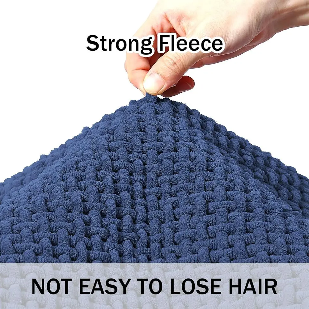 Alfombra de baño fina, absorbente, lavable, antideslizante, de secado rápido, azul marino, 47x20