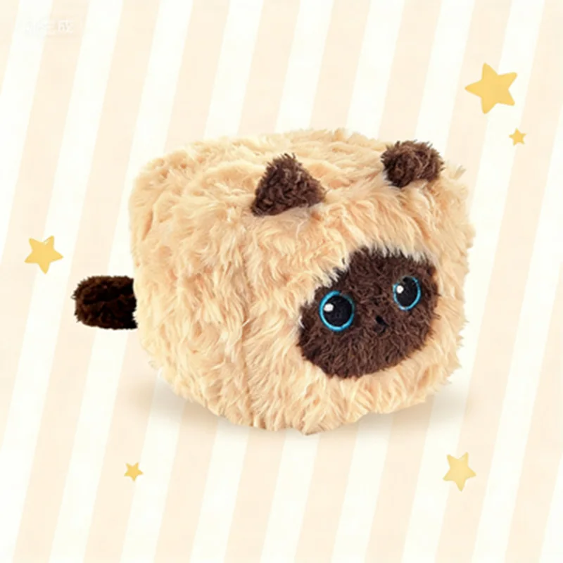 دمية قطة مربعة لطيفة من القطيفة، لعبة حيوان ناعمة لتزيين المنزل، ألعاب مريحة عالية الجودة، هدية عيد ميلاد للأطفال، هدية رفيقة