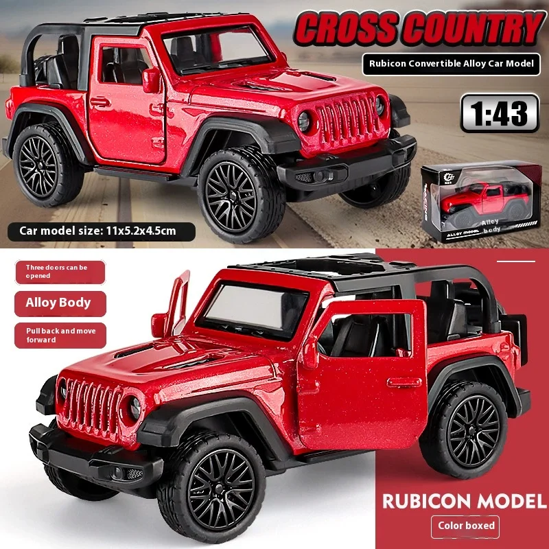Carro de brinquedo pull-back de liga 1:43, veículo esportivo/off-road de simulação que pode ser aberto de três portas para meninos, presente para crianças