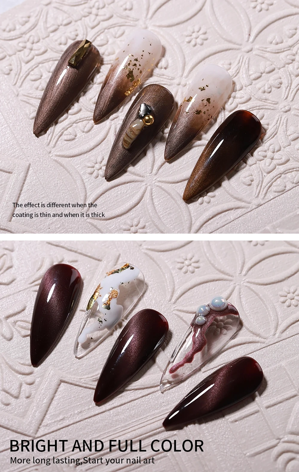 Vendeeni 9 Farben Magnetischer Katzenaugen-Gel-Nagellack Semi-Permanenter UV-Soak-Off-Gel-Lack Breiter Katzenaugen-Gel-Lack für Nagelkunst – Detail 8