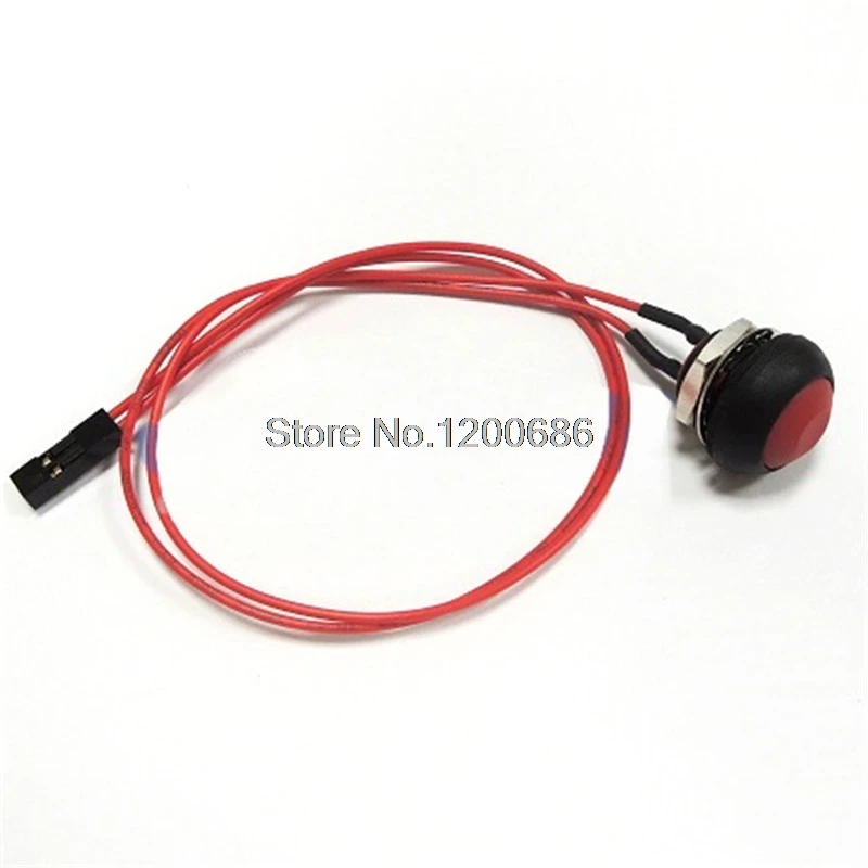 10CM 12MM 125V 3A Small waterproof self-reset Momentarybutton PBS-33B DS-333 dupont Pushbutton Switch wire harness