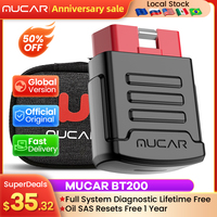 MUCAR BT200 Bluetooth Automotive Obd2 Scanner for Auto Full System Diagnostic Tools Oil SAS Scan EOBD Diagnosis O2 Sensor Tester