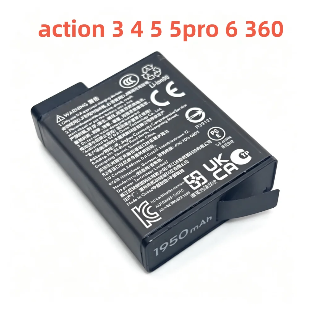 

100%Original 1950mAh 3.87V for DJI BXC204-1950-3.87 Osmo Action 3 4 5 5pro 6 360 Sports Camera Battery