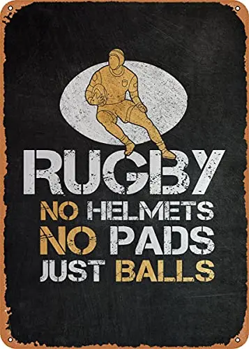 

Rugby Just Balls Vintage Look Metal Sign Art Prints Retro Gift 8x12 Inch