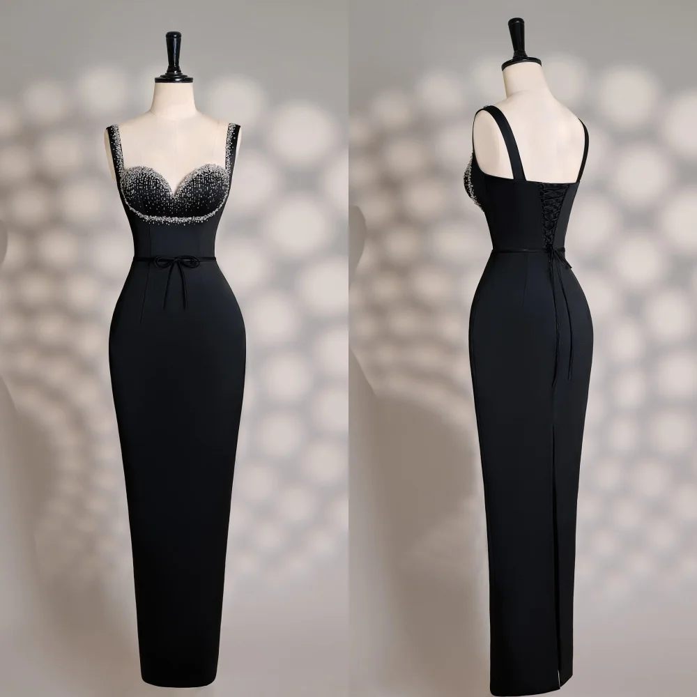 

Customized Matching Sexy Jersey Beading Sequined Straight Sweetheart Midi Dresses Bespoke Occasion Dresses Exquisite Classic