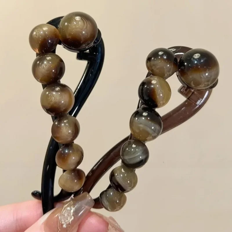Korean Fashion Twist Hair Clip for Women Girls Elegant Irregular Beads Twisted Hairpin Hair Styling Accessories New Headwear