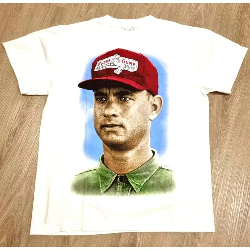 Vintage FORREST GUMP T Shirt L Movie Reprint Tom Hanks Bubba Saving Private Ryan
