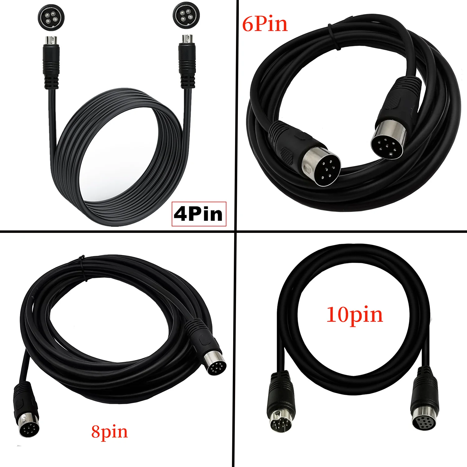 4 Pin DIN Cable,DIN 4 Pin Male to Male Power Cable for CCTV Surveillance Systems, Audio Equipment and Car Audio Systems
