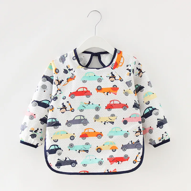 Kids Bibs EVA Waterproof Eating Pocket Self Feeding Long Sleeve Infant Antifouling Apron Baby Cartoon Drawing Bib Baby Clothes