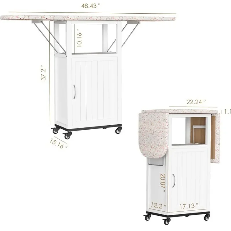 Foldable Ironing Board Cabinet Multi Function Storage Unit FSC Certified Space Saving Furniture for Home Laundry Room