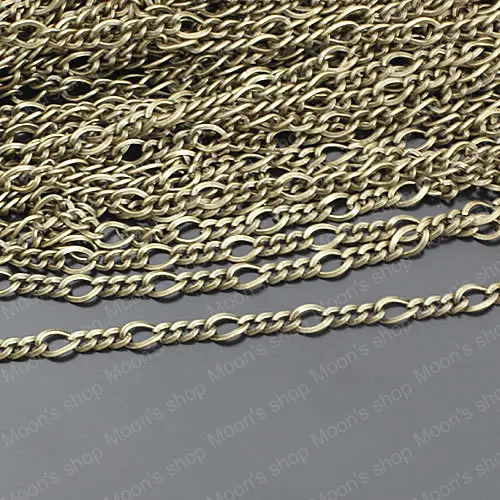 (JM181)Wholesale Width 4.5mm Antique Bronze Iron 3:1 Figaro Twisted Chains Accessories 5 Meter