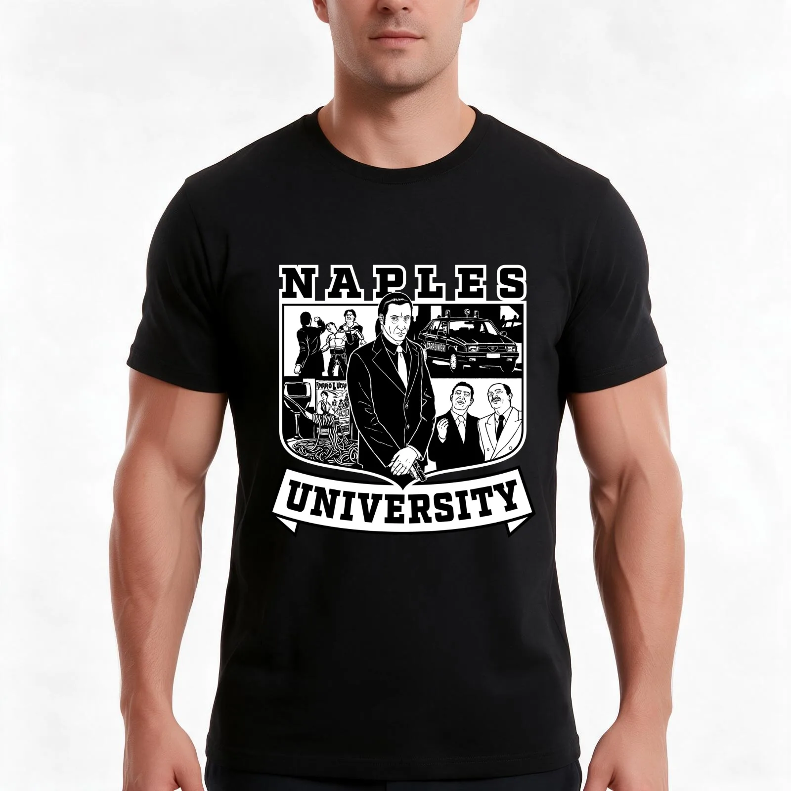 Naples University - The Sopranos T-Shirt Summer Casual Cotton Tee Oversized Streetwear Tops Vintage Graphic Print