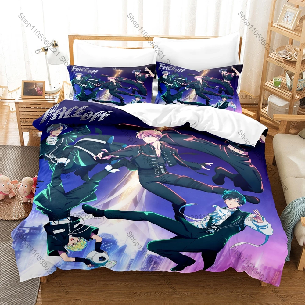 Personality Tamon's B-Side Characters Themed Bedding Set New Soft Quilt Cover Set Zipper Closure Bed Set for Teens Adults with P