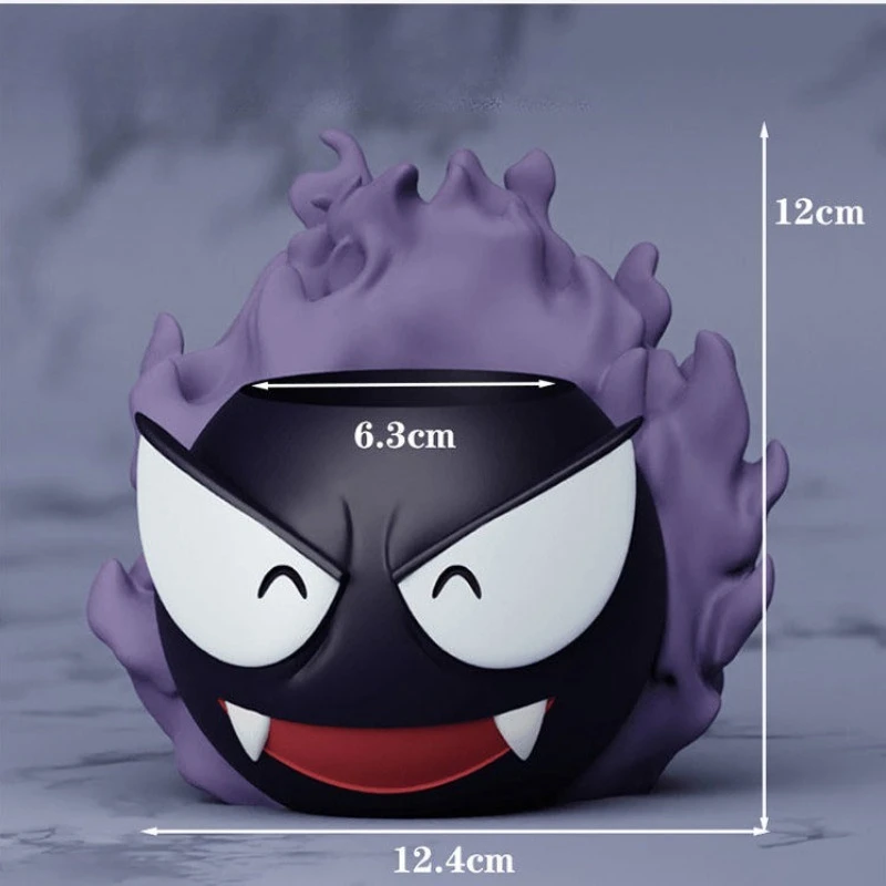 Pokemon Gastly Resin Pen Holder Student Kawaii Anime Character Design Desktop Stationery Storage Box Cartoon Room Decoration Toy