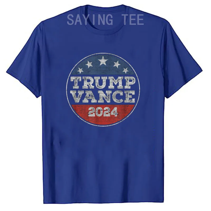 Trump 2024 Button Election for Republicans Trump Vance Campaign T-Shirt Trump Lovers America Us Flag Print Graphic Tees Outfits