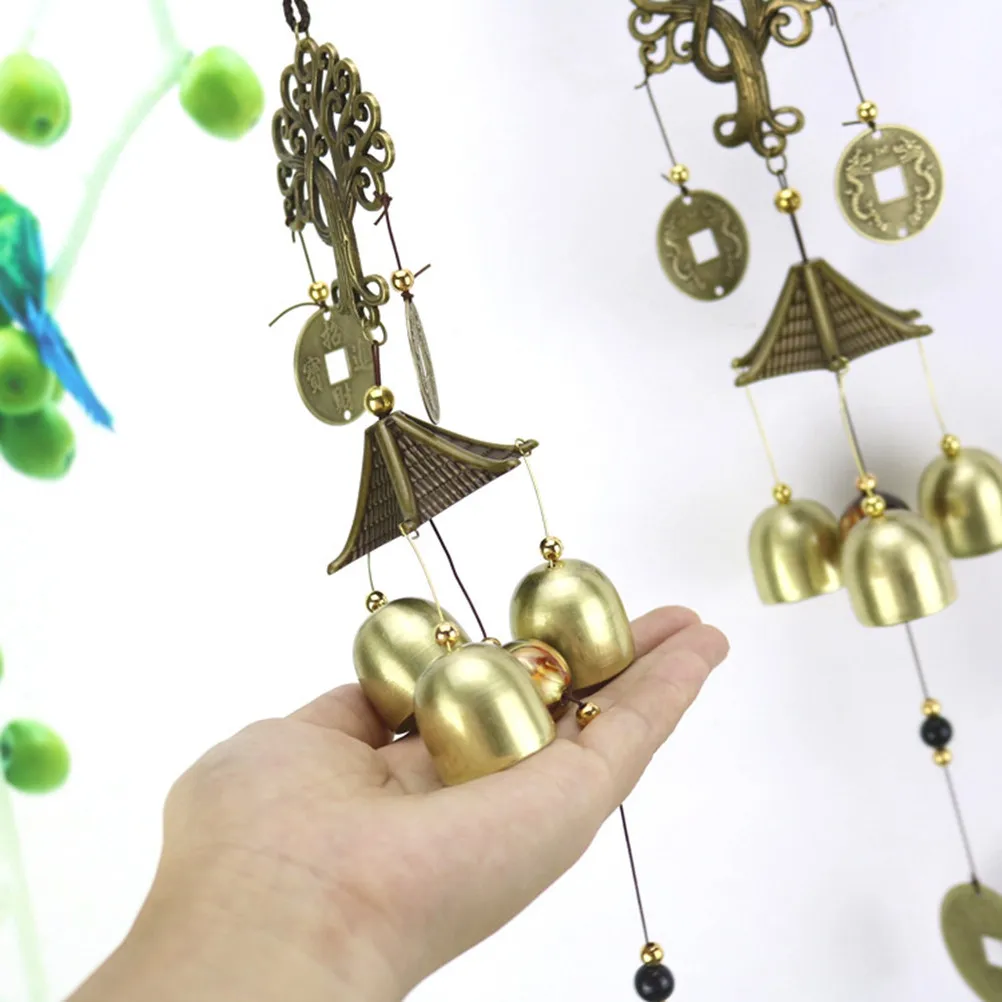 Vintage Alloy Rich Tree Wind Chime Decorative Hanging Ornament for Garden Patio Balcony Indoor Outdoor Space Melodic Aeolian