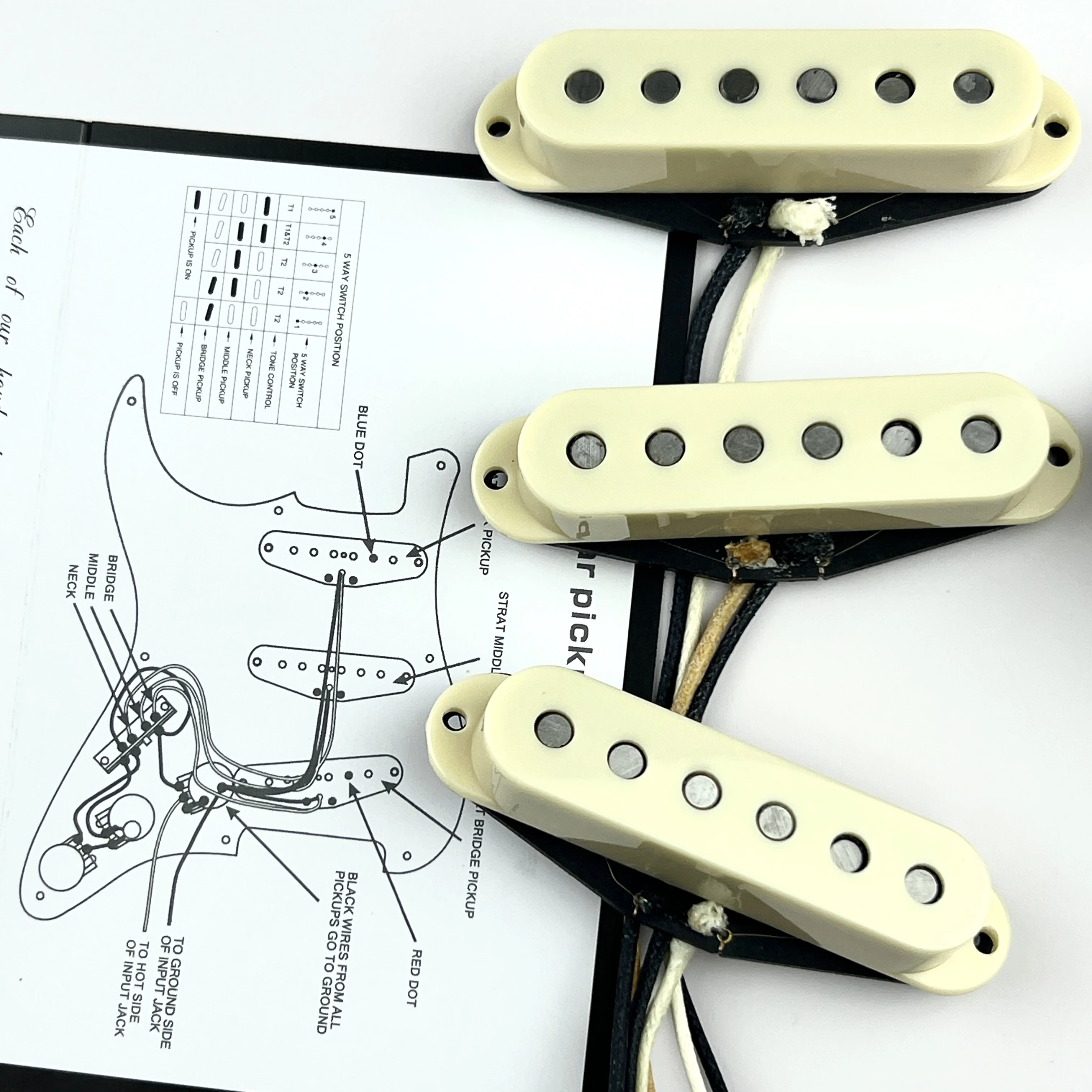 Custom 1960s Strat Style Pickup Set – Vintage Alnico 5 Single Coil for Electric Guitar