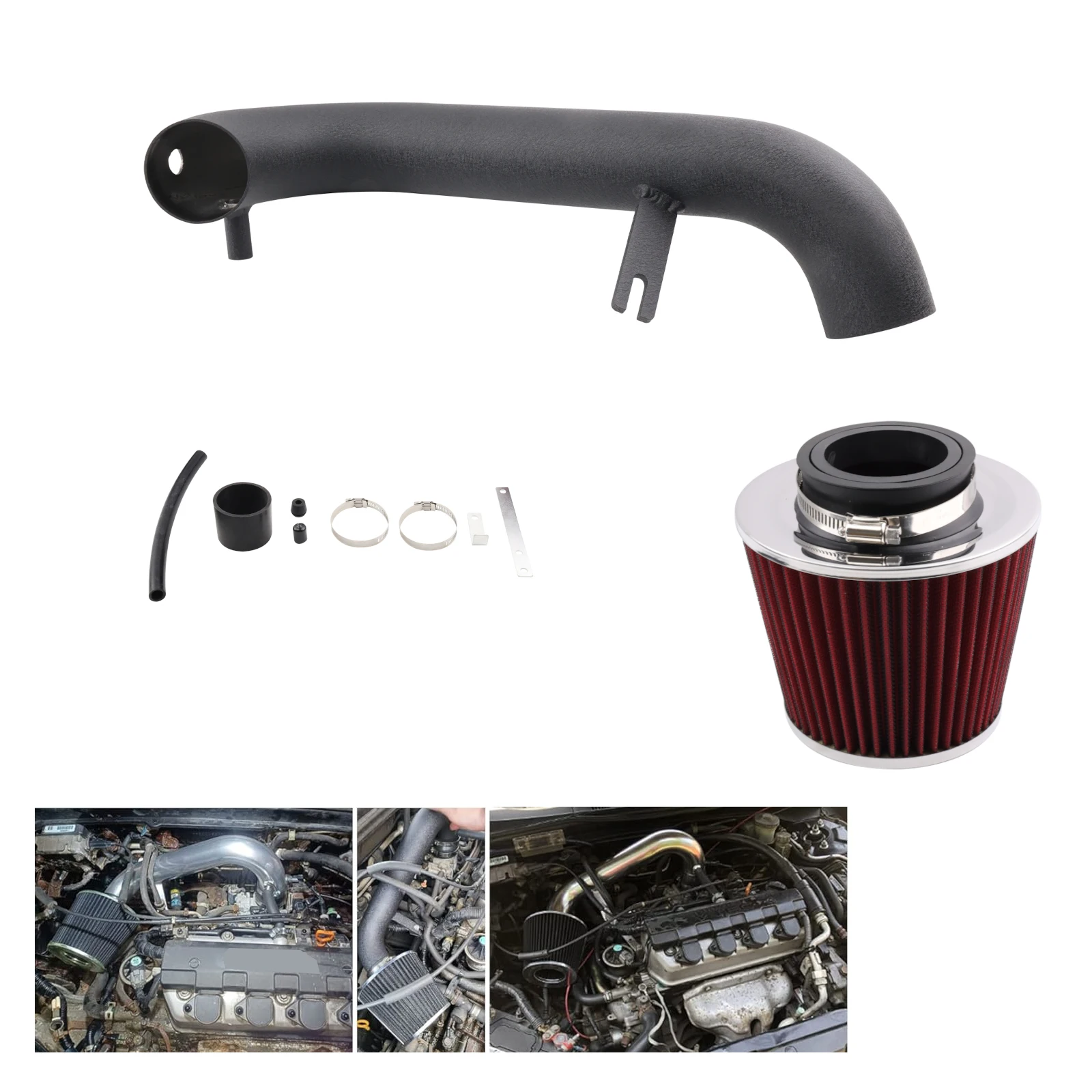 

Детали двигателя, комплект фильтров для индукционной трубы на впуске холодного воздуха для Honda Civic 1,7L L4 MT DX LX EX HX 2001-2005 годов