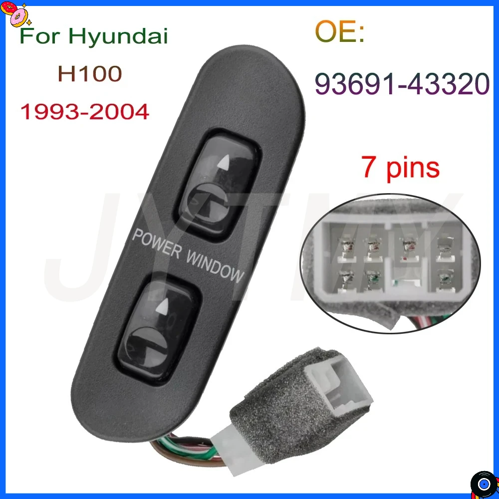 Acessórios de carro para hyundai h100 ônibus kasten 1993-2004 frotn interruptor de janela de energia elétrica 7 pinos peças de botão de controle de elevador de vidro