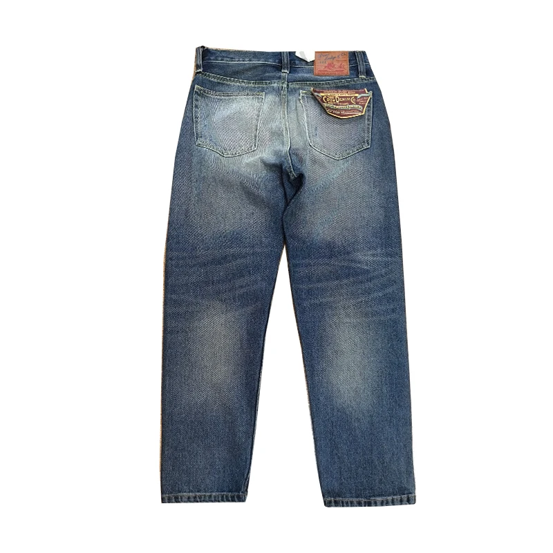 

High-End Men's Denim Jeans Casual Vintage d Destructive Patchwork Straight Leg Jeans Trendy Youth Spring Autumn Wear