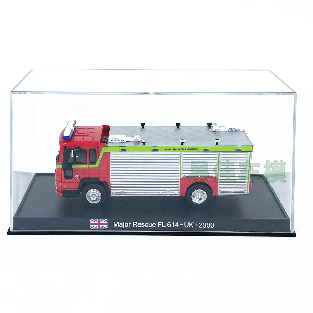 Diecast escala 1:64 reino unido 2000 volvo fl614 motor de bombeiros liga modelo de carro brinquedo colecionável presente lembrança exibição ornamento