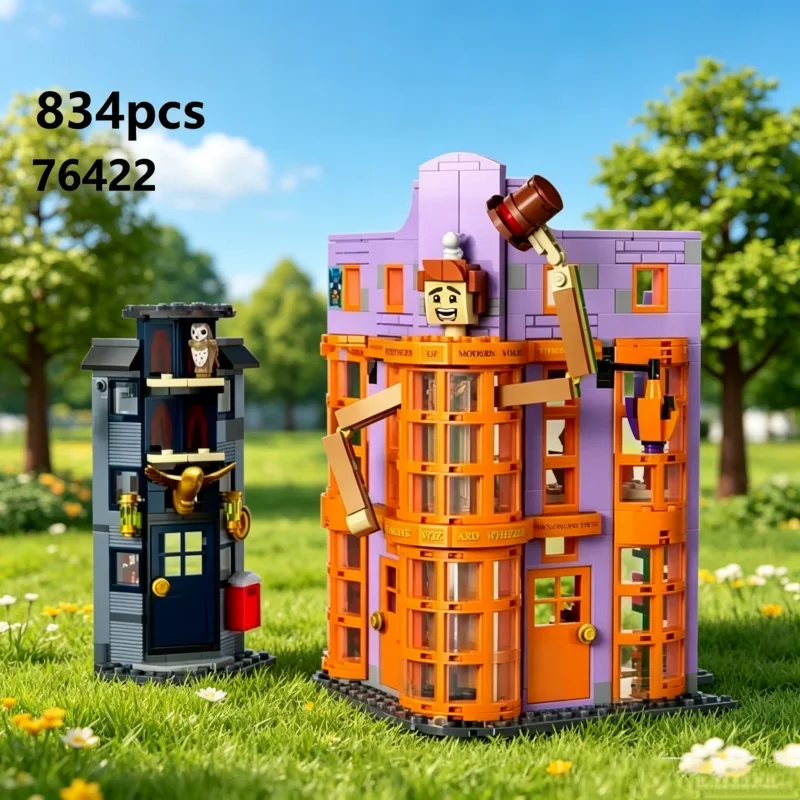 

76422 Weasley Magic Workshop Birthday Gift Decoration Model 834Pcs Assemble Brick Building Block Toy