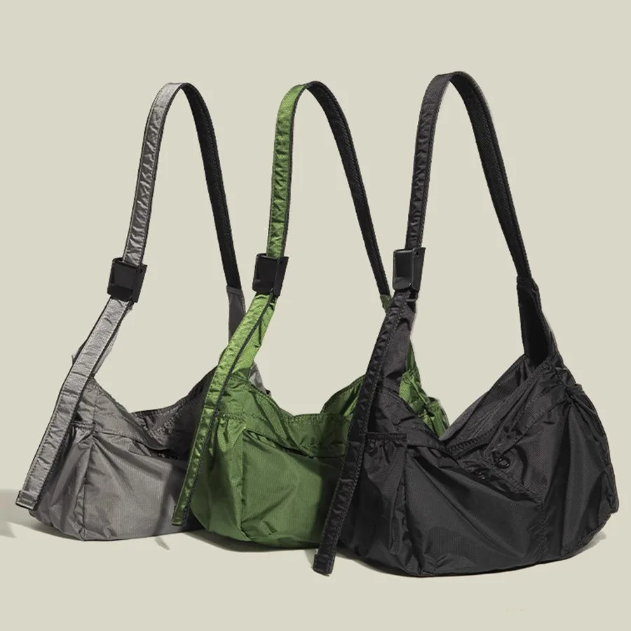 Lightweight Waterproof Nylon Crossbody Bags for Men Women, Large Capacity Casual Sport Tote Shoulder Bag, Suitable for Daily Use