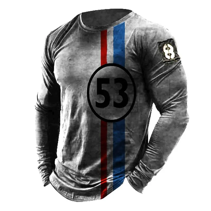 Funny Letter Print T Shirt For Men Fashion Comfortable Cotton Long Sleeve T-shirt Casual O-neck Loose Tops Autumn Men's Pullover