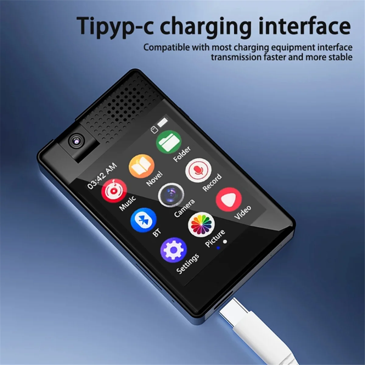 POP-lBluetooth 5.3 MP3 lecteur de musique étudiant haut-parleur intégré Mp5 2.8 pouces écran tactile HIFI baladeur avec